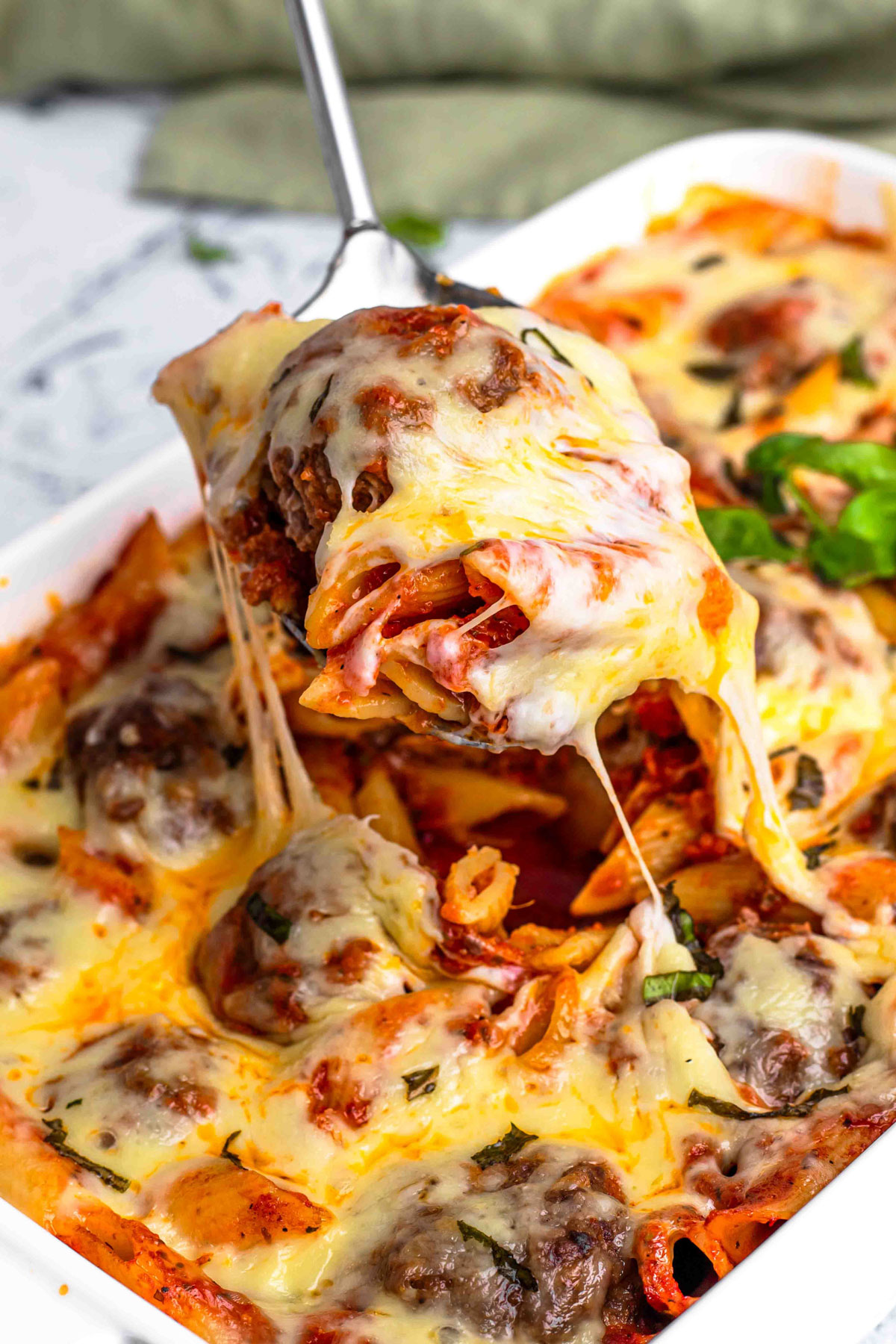 meatballs pasta casserole