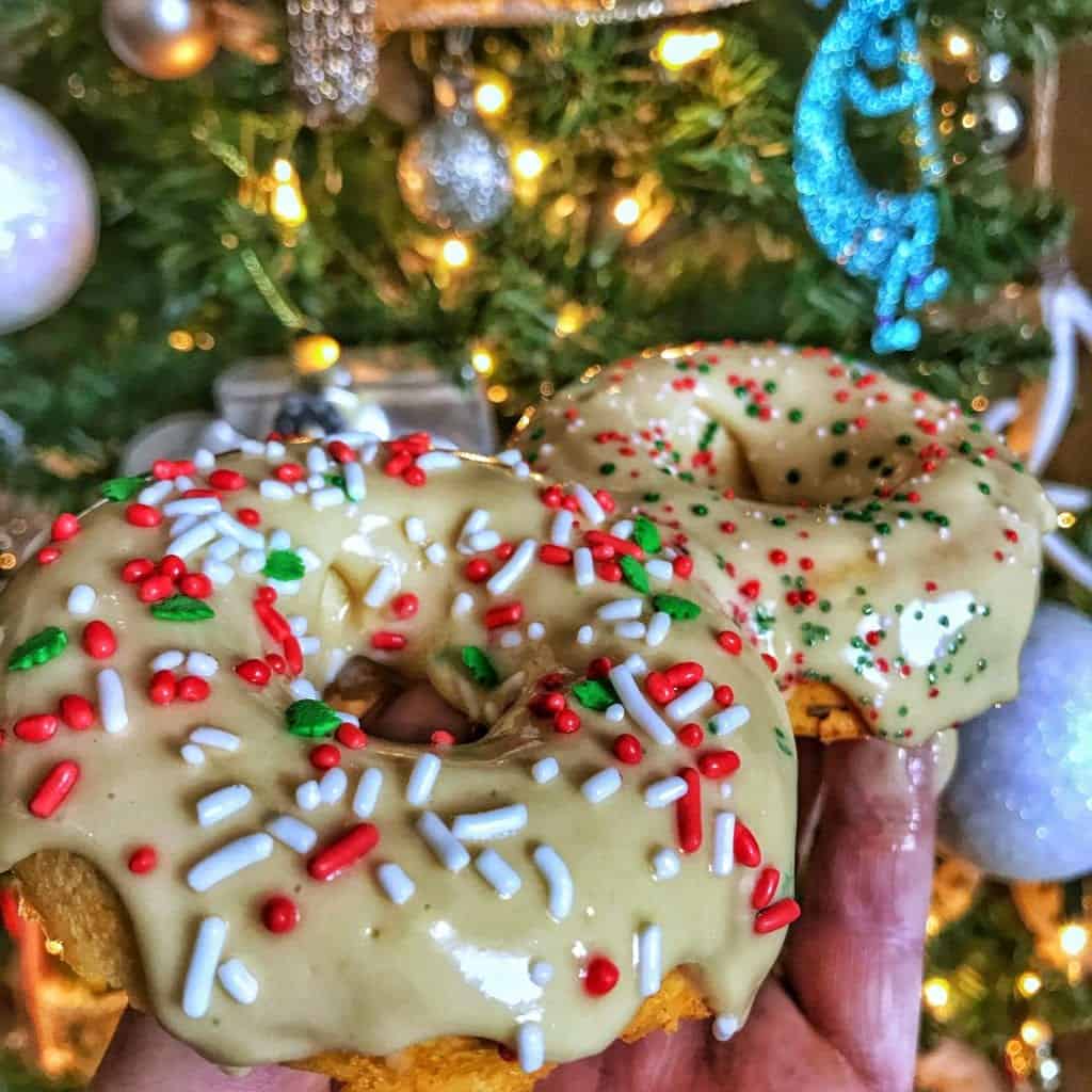 Christmas Cake Protein Donuts