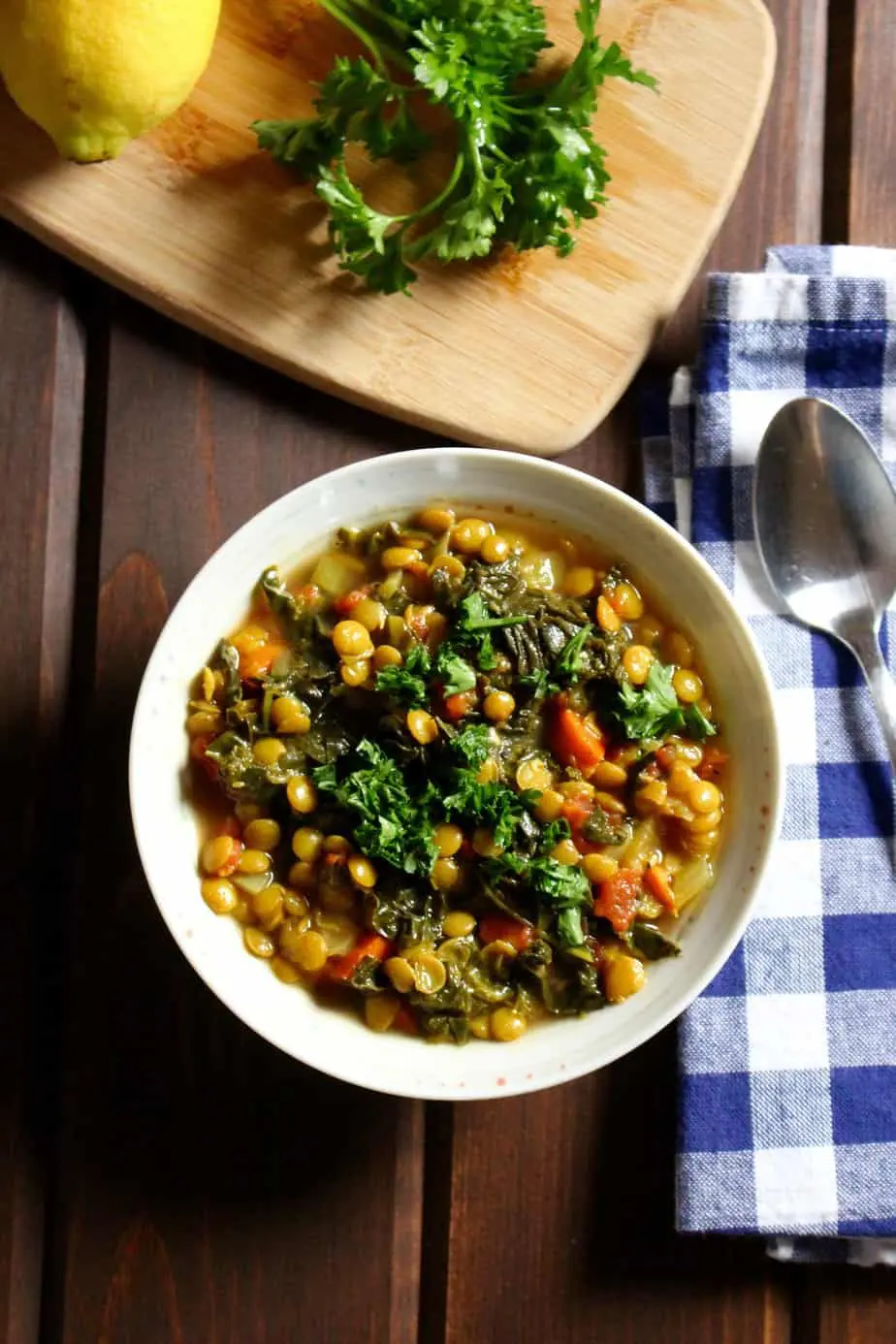 Lemony Lentil Stew With Kale