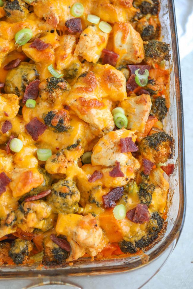 Buffalo Chicken Sweet Potato Casserole