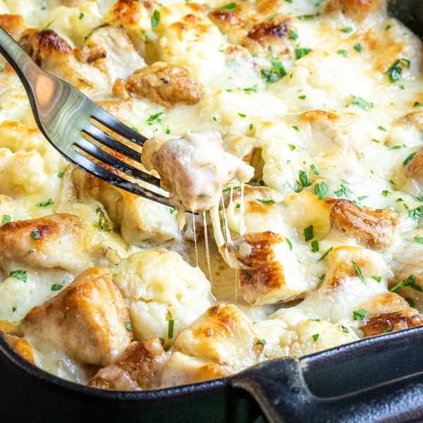 Keto Chicken Alfredo Casserole