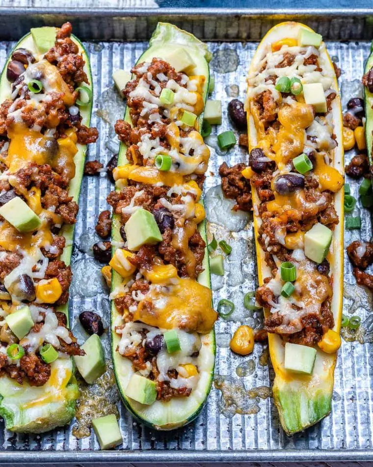 Low Carb Burrito Zucchini Boats