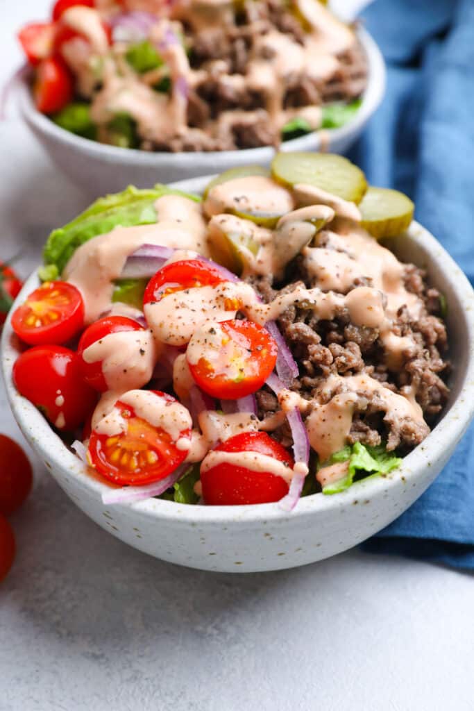 burger in a bowl