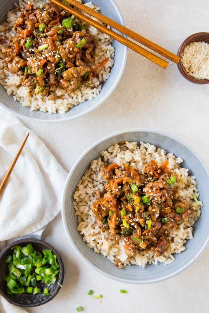 Ground Turkey Teriyaki Rice Bowl