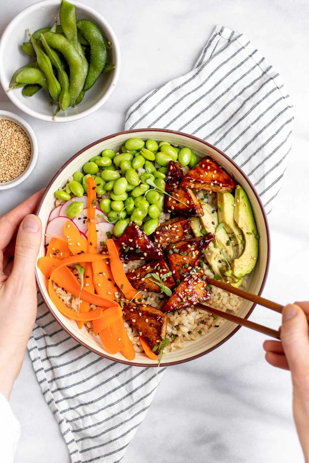 Sushi Bowl With Pan-Fried Tofu