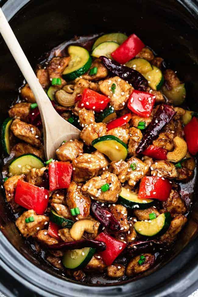 Skinny Slow Cooker Kung Pao Chicken