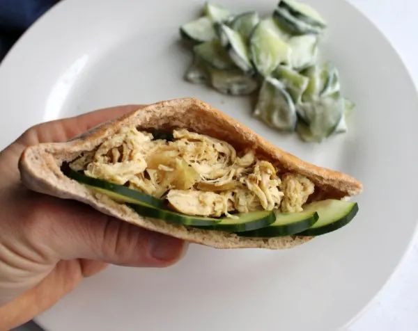 Slow Cooker Greek Chicken Pita Sandwiches