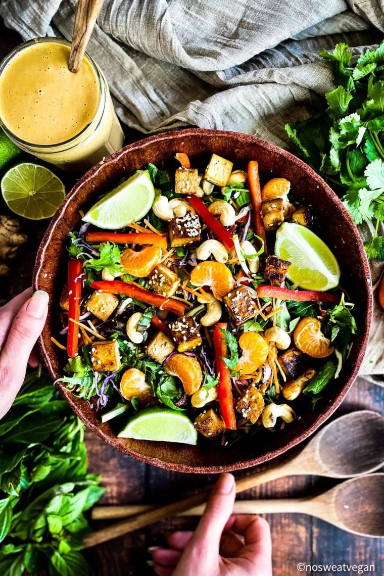 Thai Salad with Sesame Crusted Tofu