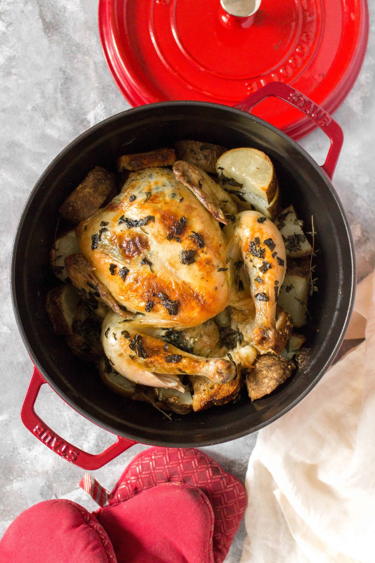 Garlic Herb Butter Roasted Chicken