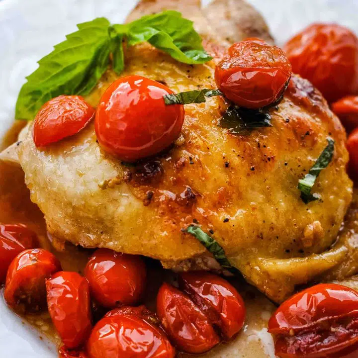 Tomato Basil Chicken Thighs