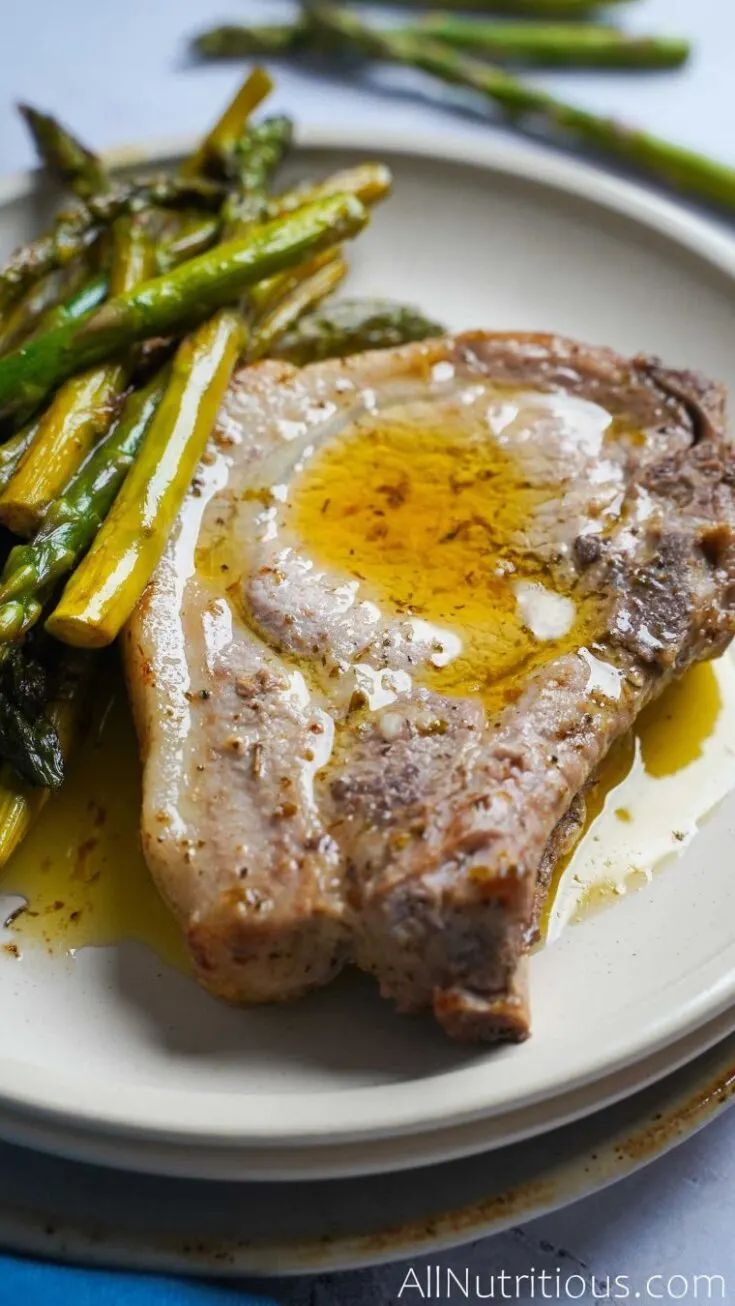 One Pan Pork Chops with Asparagus