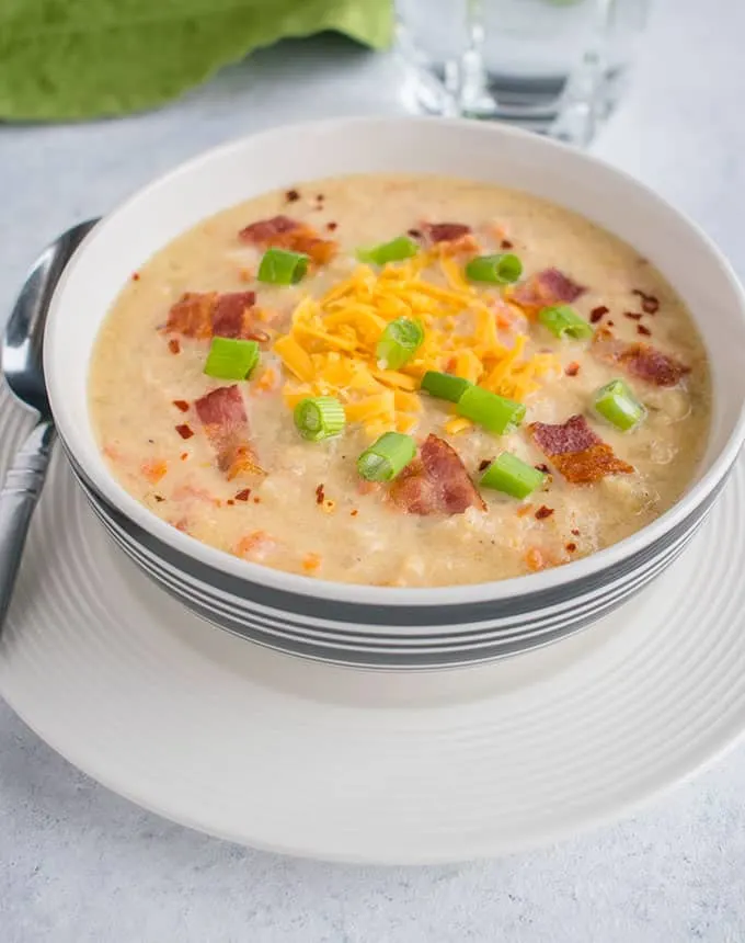 Cauliflower Soup with Cheddar