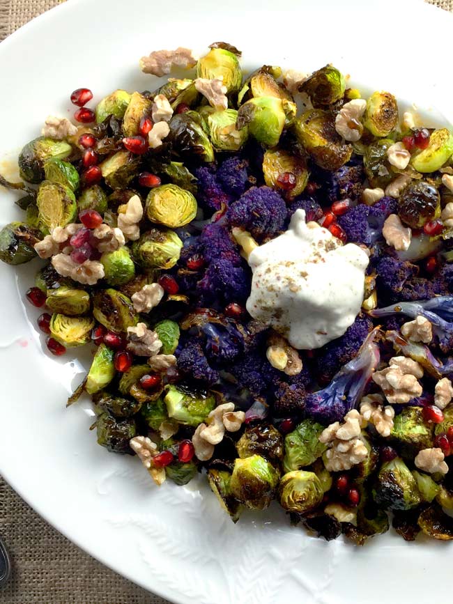 Roasted Brussels Sprouts with Pomegranate Molasses