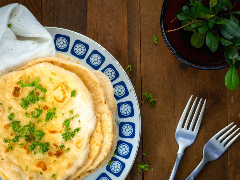 Pumpkin & Garlic Naan Bread