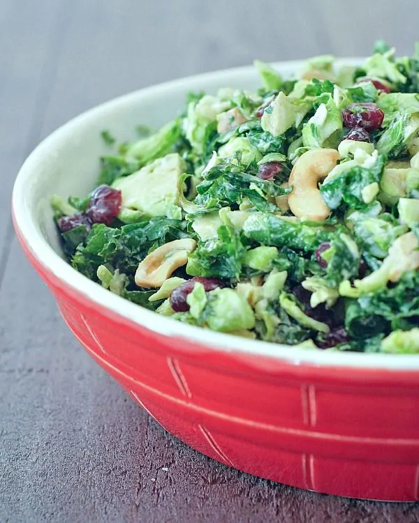 Lemony Brussels and Kale Chiffonade Salad