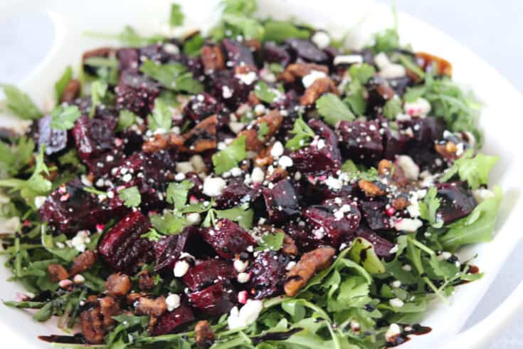 Roast Beetroot Salad with Feta and Candied Pecans