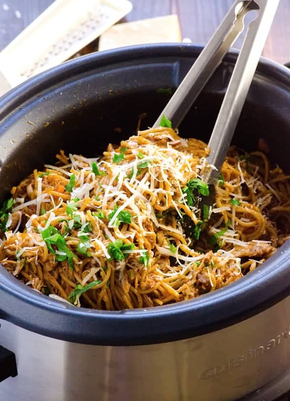 crockpot chicken spaghetti