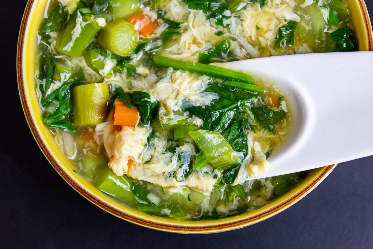 egg drop soup with vegetables