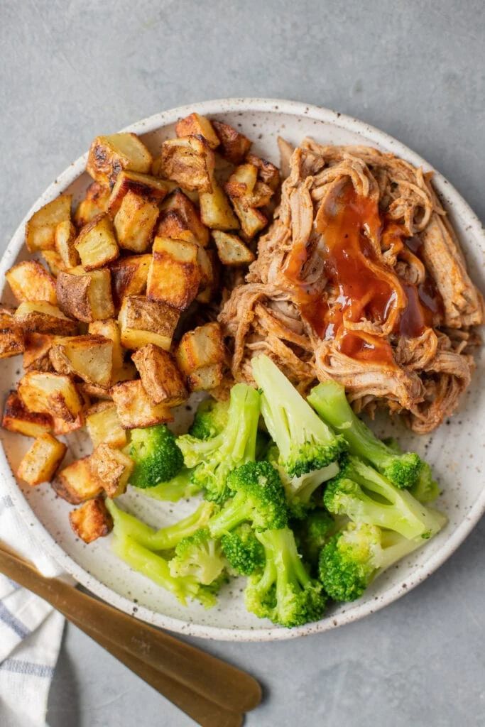 pulled pork with vegetables