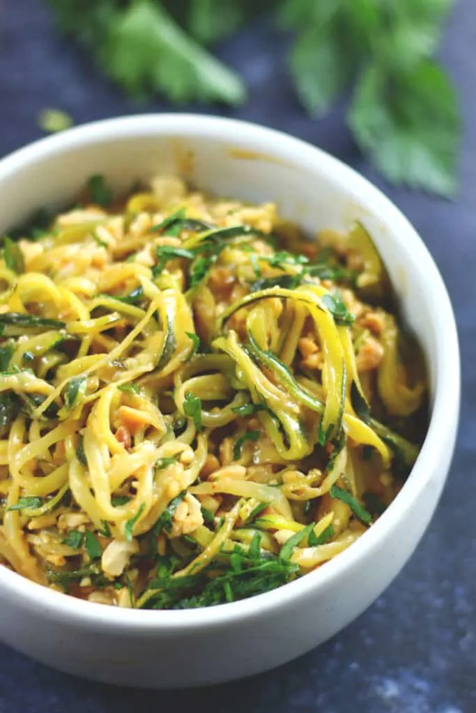 zucchini noodles with peanut sauce