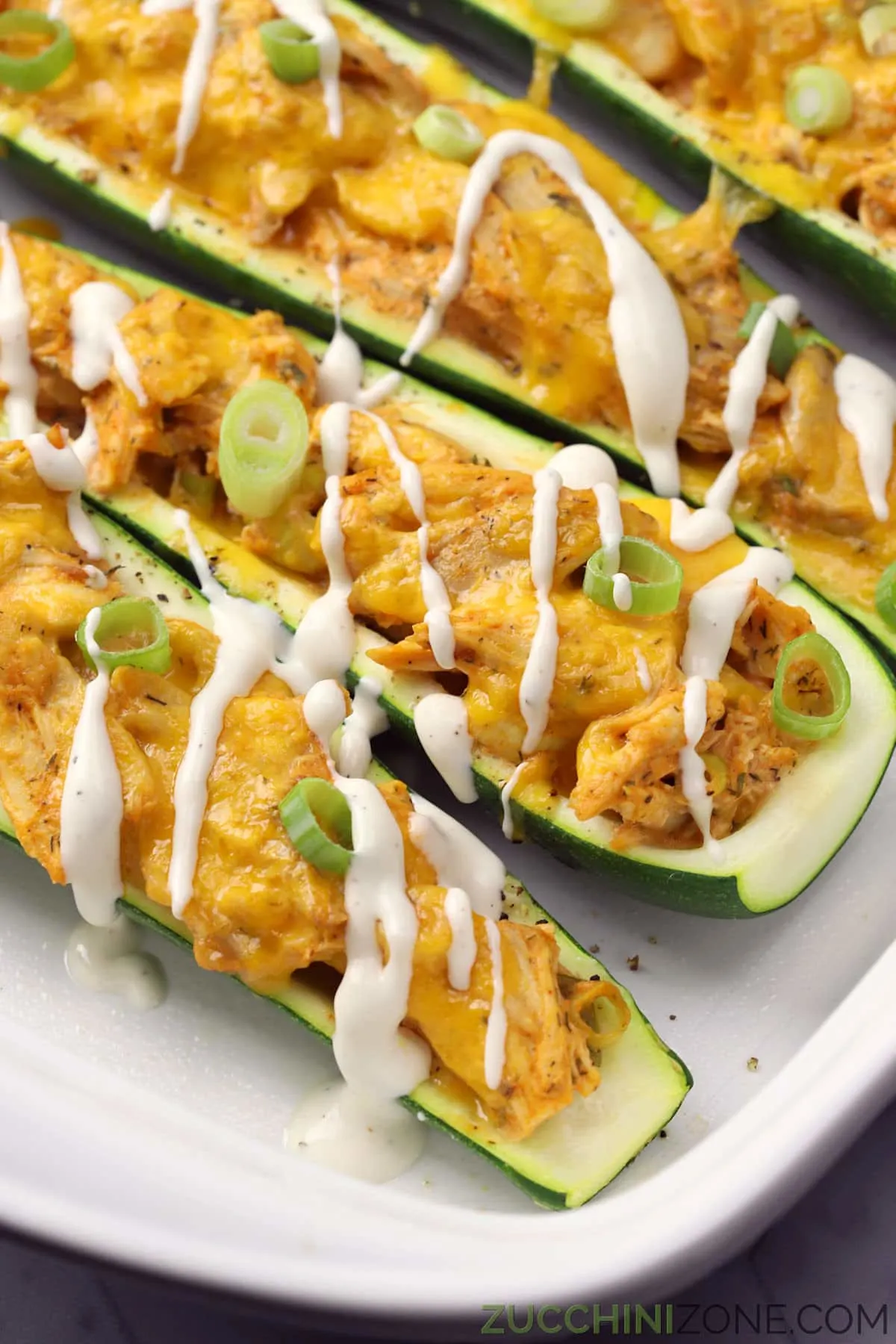 buffalo chicken zucchini boats