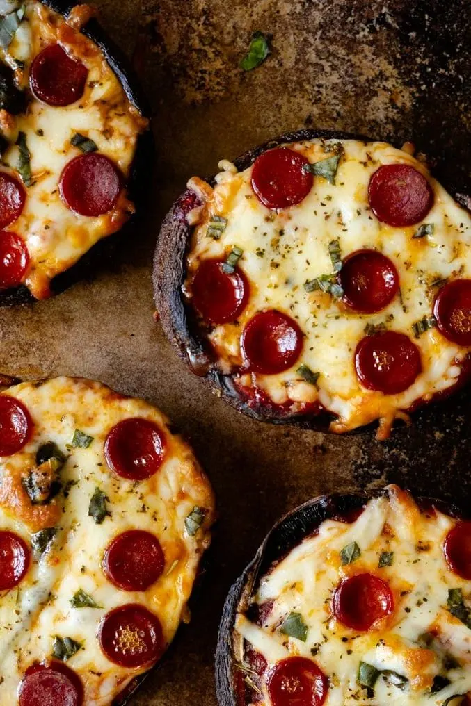 pizza stuffed portobello mushrooms