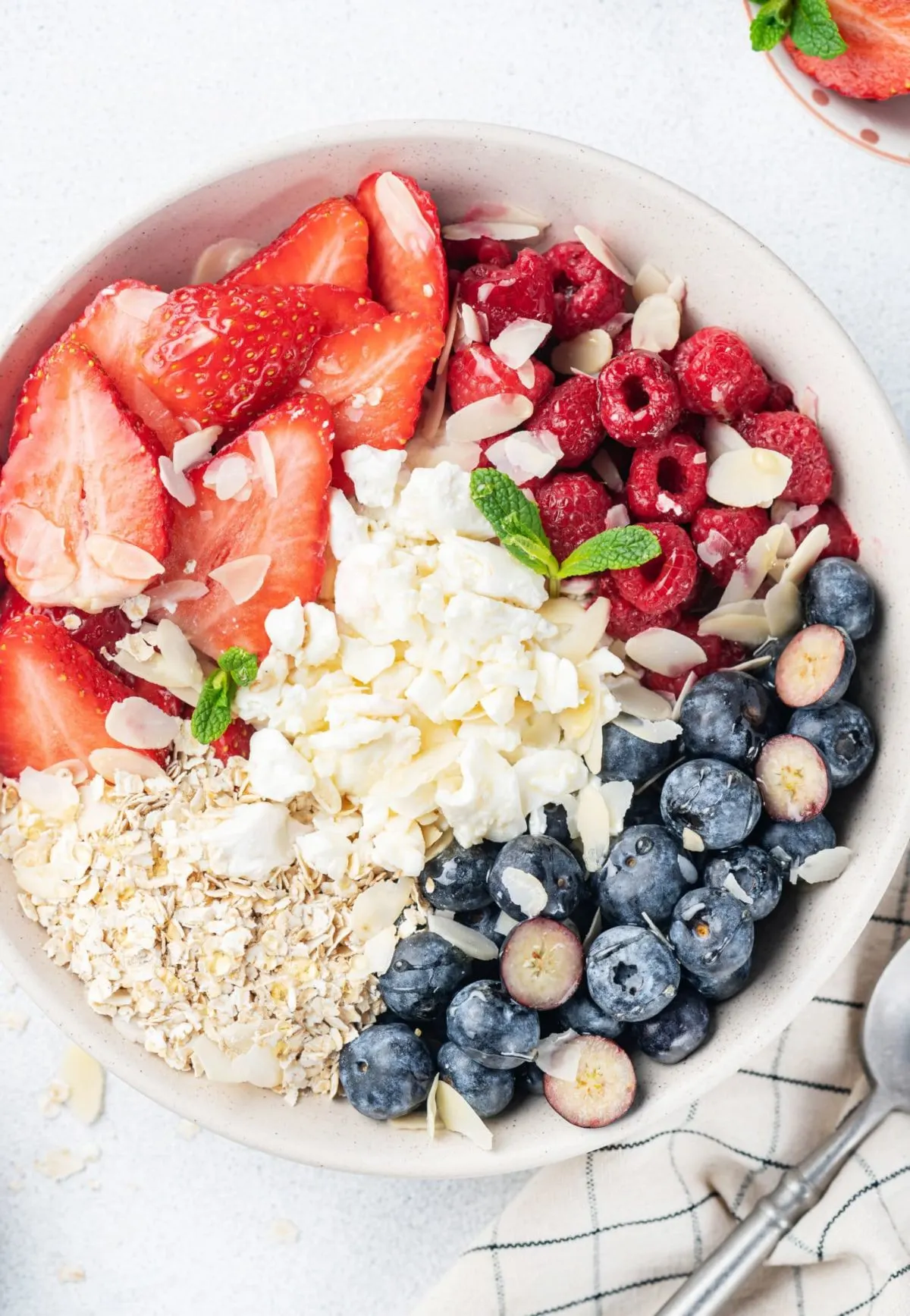 cottage cheese and fruit bowl