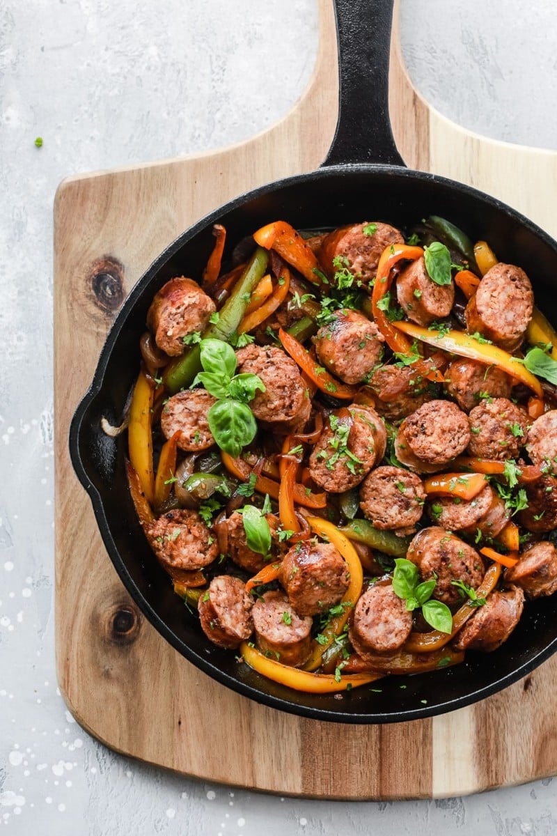 sausage onion pepper skillet