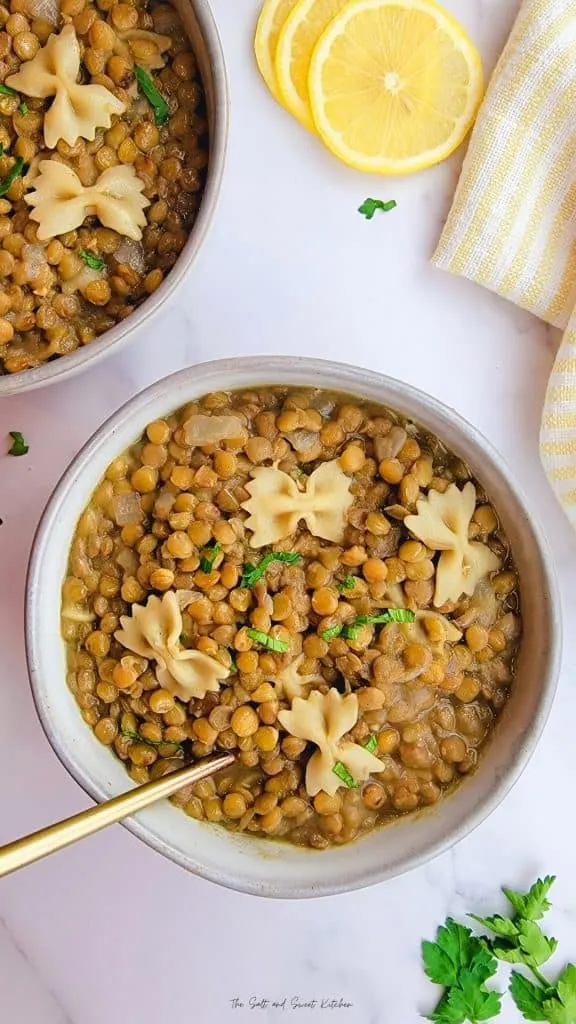 lentil soup with pasta