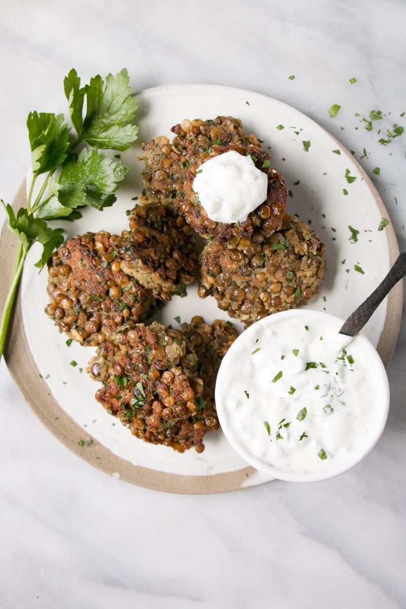lentil patties with herbs