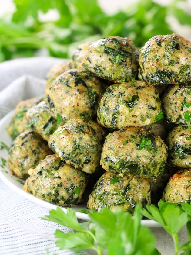 spinach feta chicken meatballs