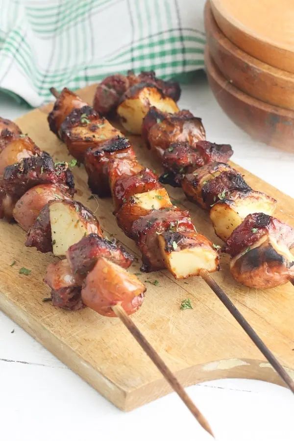 grilled steak and potato kabobs