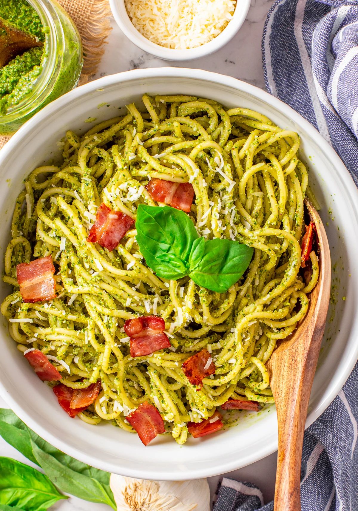 bacon pesto pasta