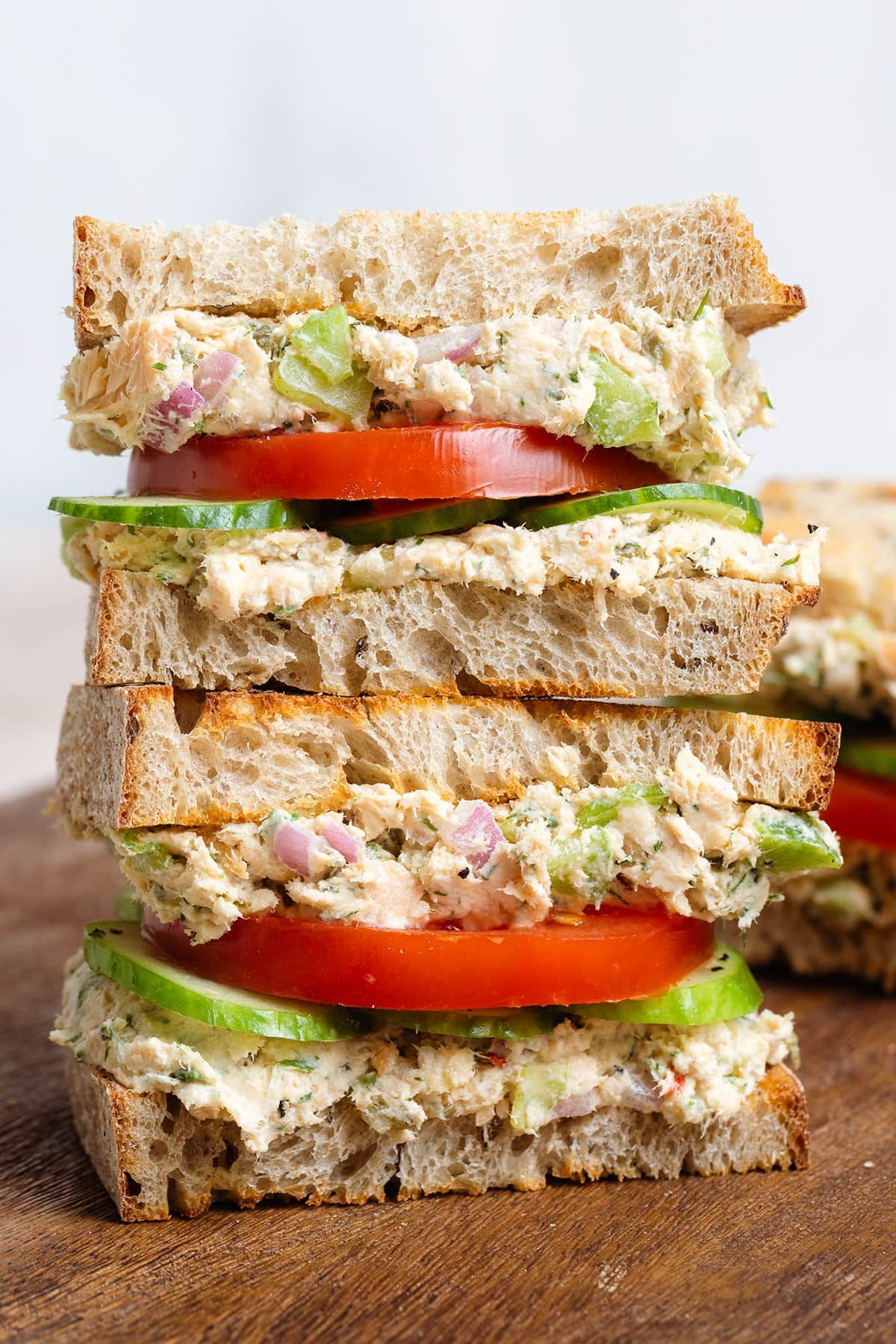 canned salmon salad sandwich