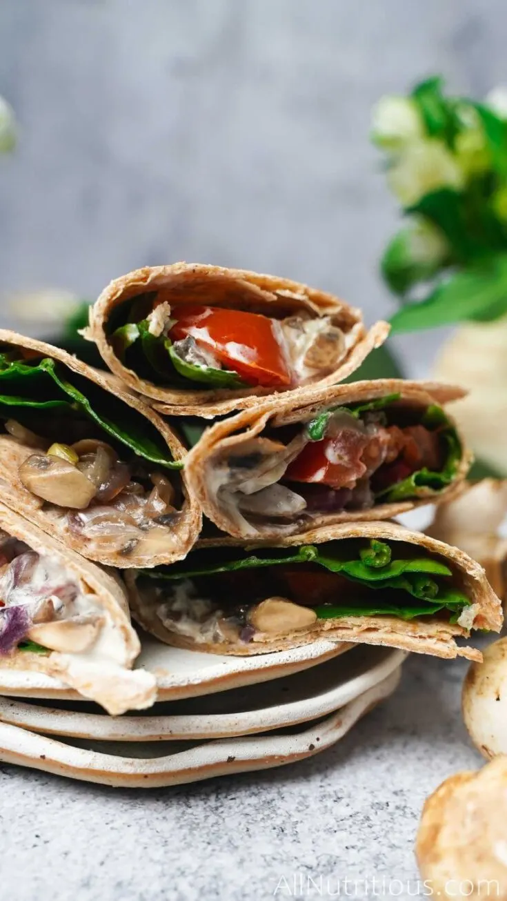 spicy mushroom breakfast wrap