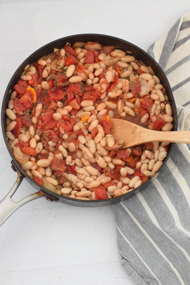 vegan white bean and tomato skillet