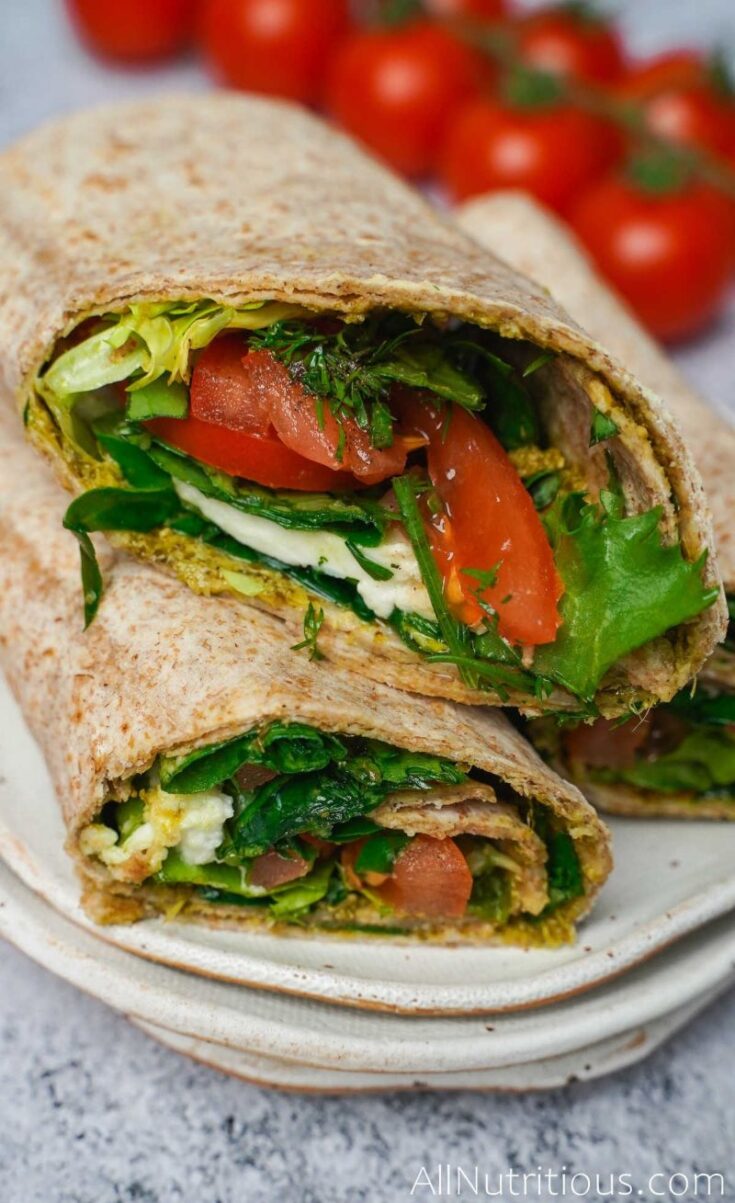 tomato basil wrap with mozzarella