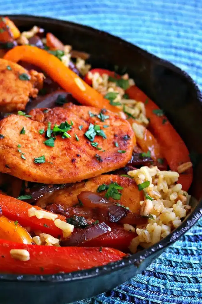 chicken fajita rice skillet