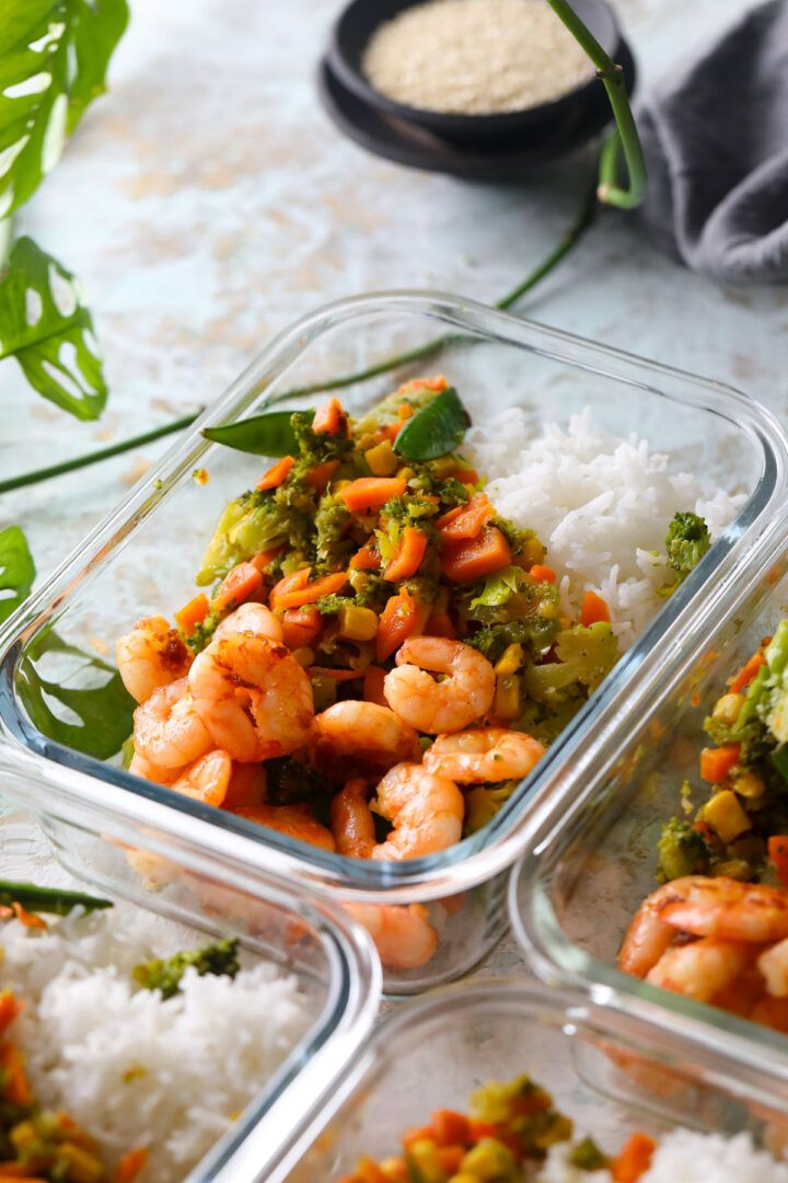 honey garlic shrimp meal prep