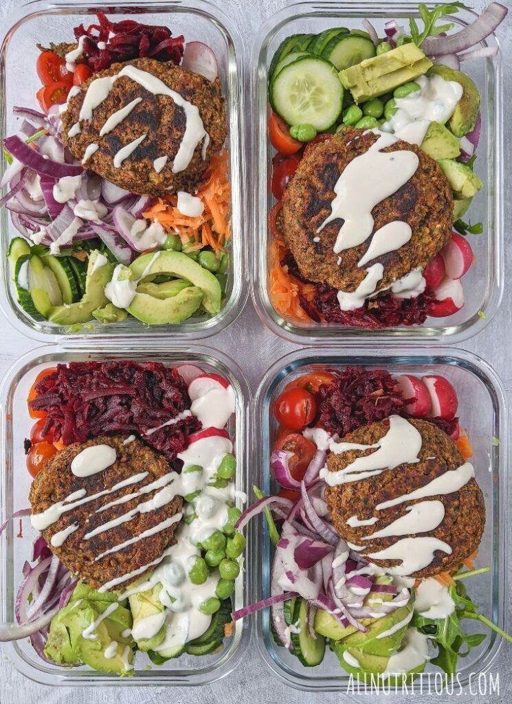 red kidney bean burger bowl