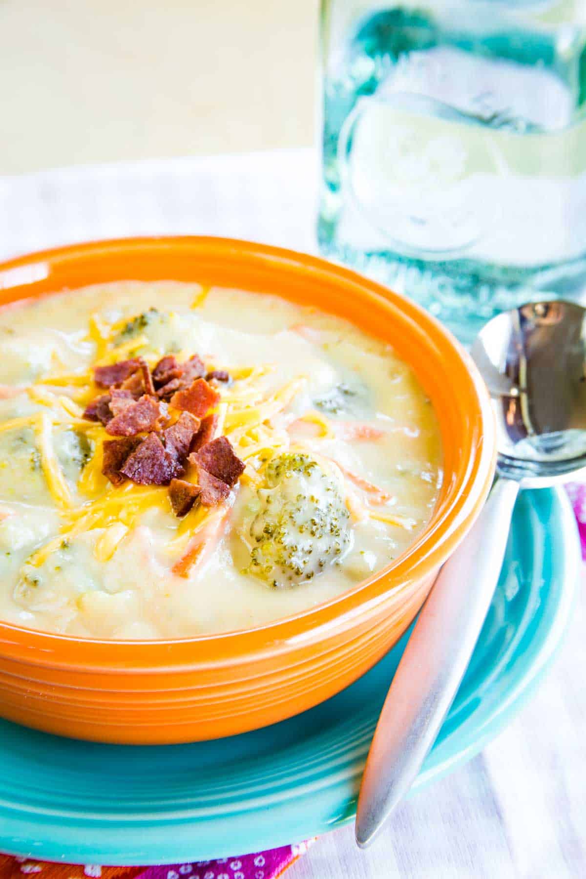 creamy cauliflower broccoli cheese soup