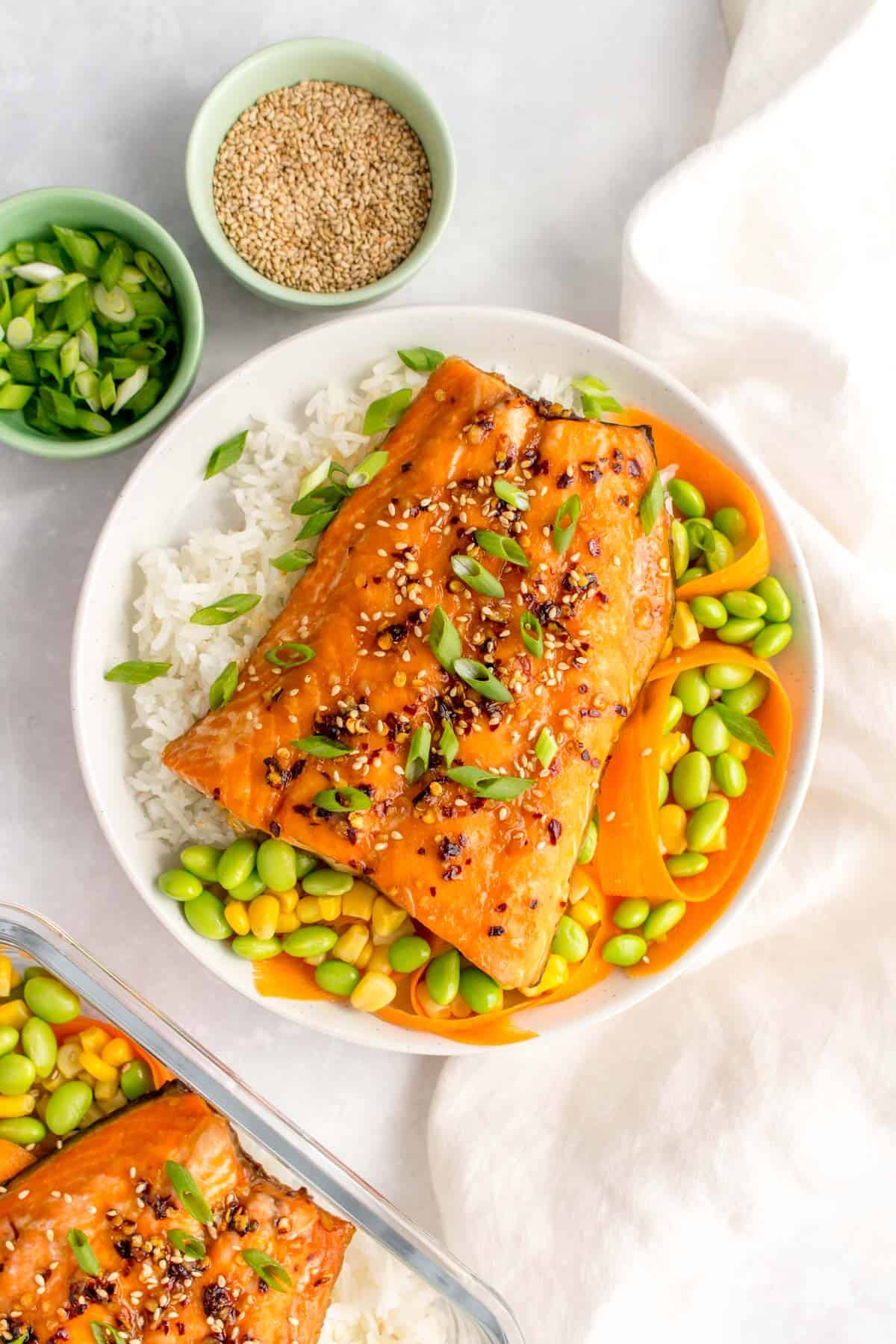 sweet chilli salmon meal prep