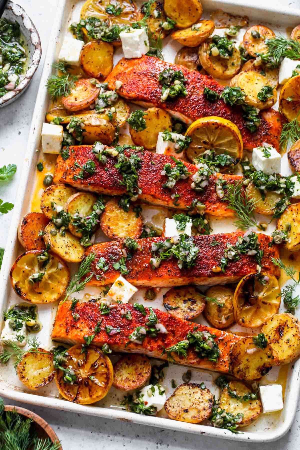 sheet pan salmon and potatoes