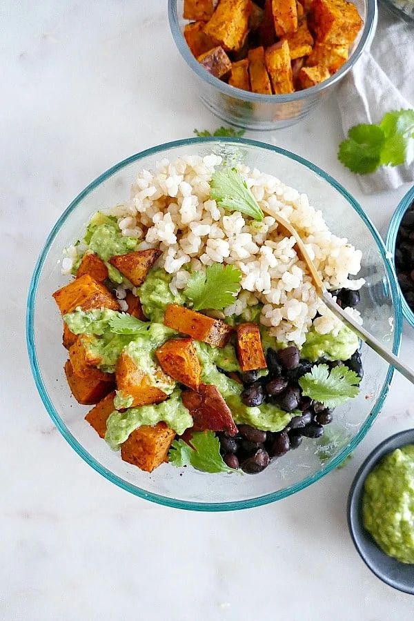 sweet potato black bean meal prep bowl