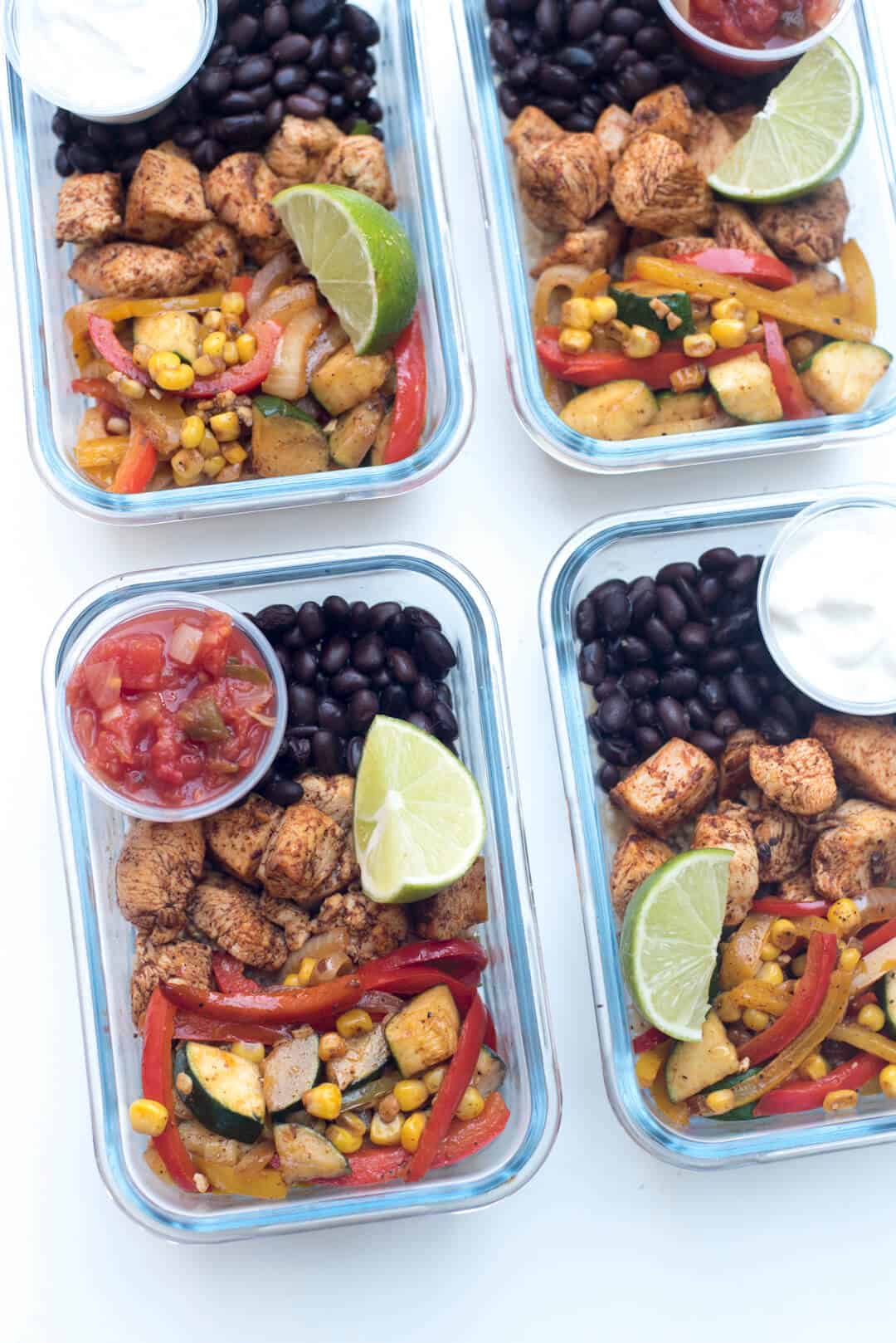 tex mex chicken meal prep bowl