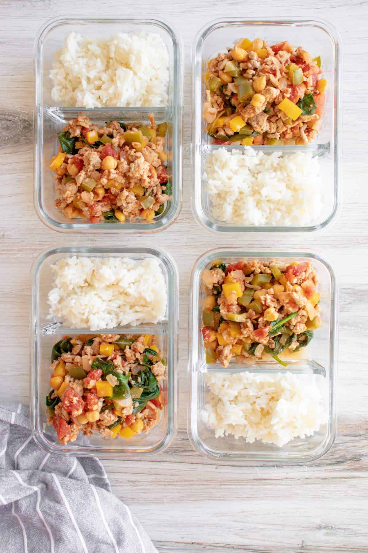 ground turkey meal prep bowl