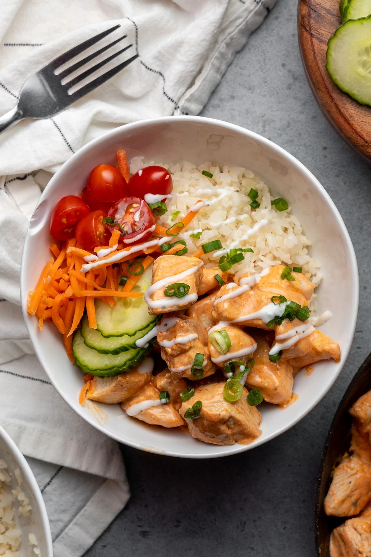 buffalo chicken rice bowl