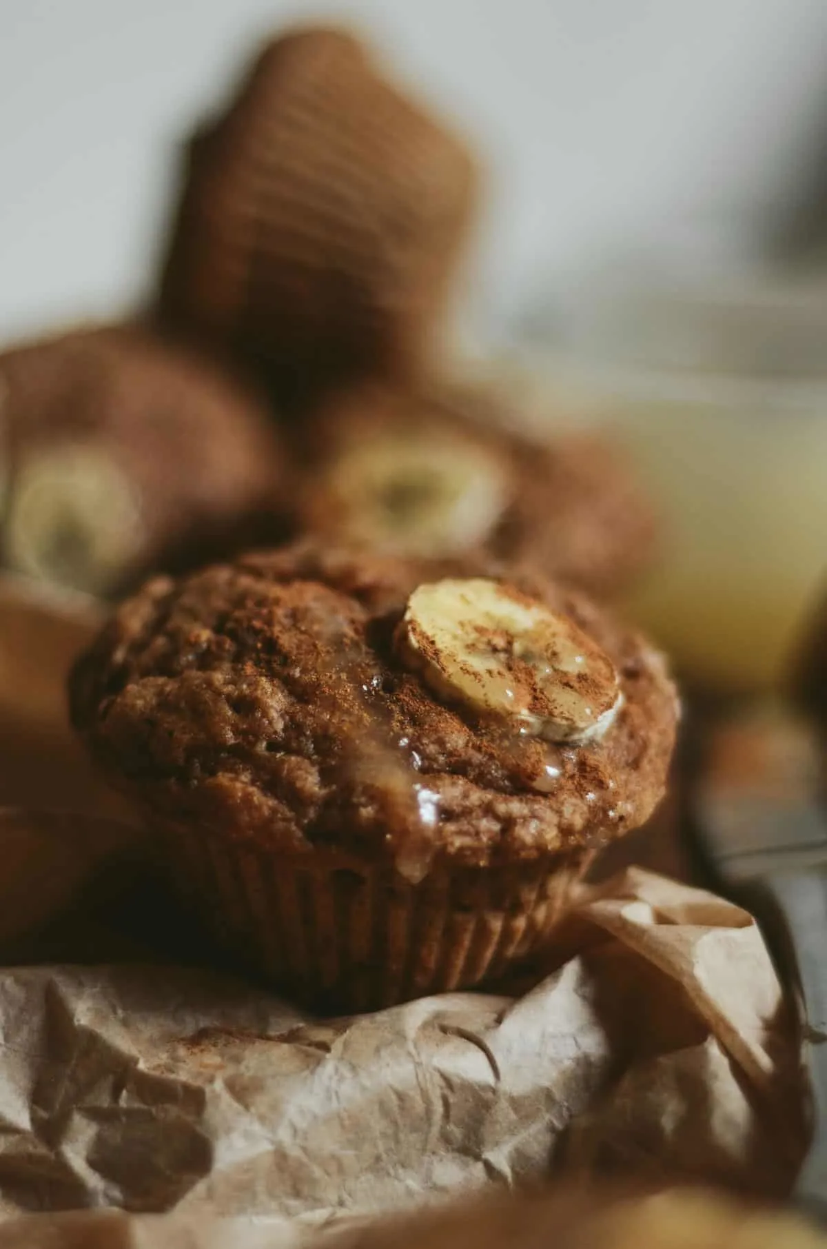 wholewheat banana muffins with applesauce