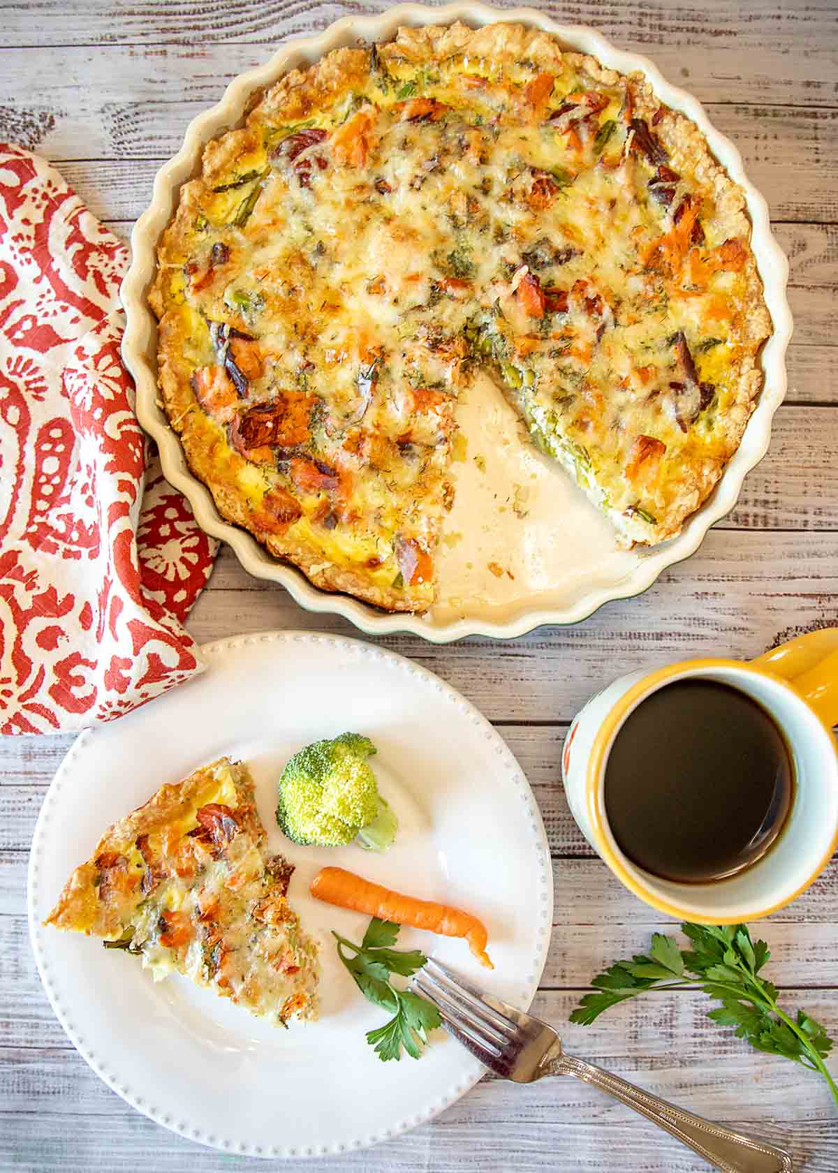 smoked salmon asparagus quiche