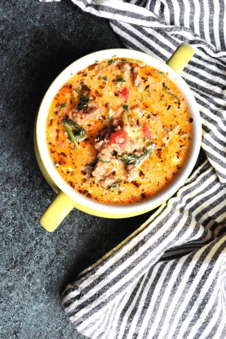 creamy Italian sausage keto soup